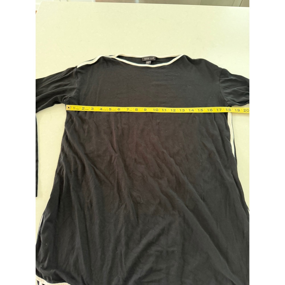 J. Jill Wearever Black White Contrast Piping Tunic Top Long Sleeve XS Rayon Knit - Picture 5 of 7